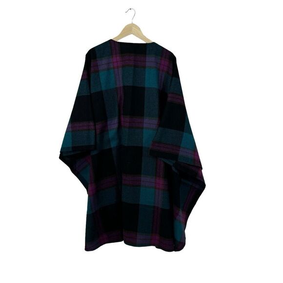 Vintage Union Made Catch Me Wool Plaid Sweater Shawl Wrap USA Made Womens - Picture 3 of 15